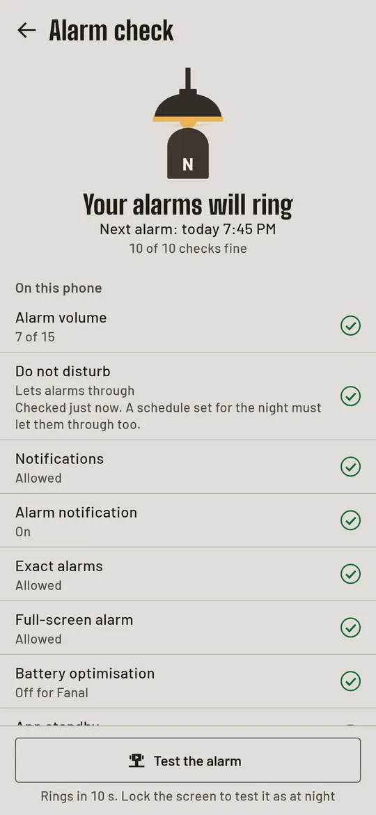 What would stop your alarm, in one line
